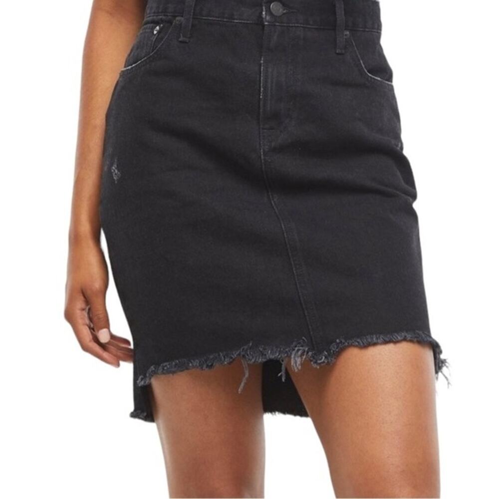 ABLE NWT The Denim Skirt in Black Denim Laida Wash // 25